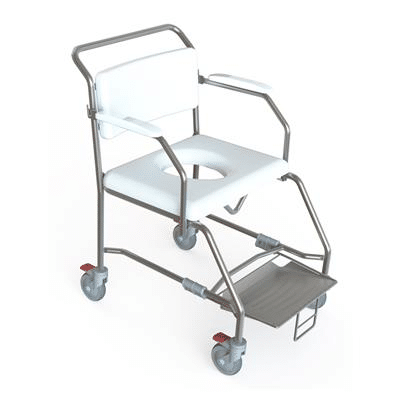 K Care Transit Mobile Shower Commode Maxi with Retractable Footplate