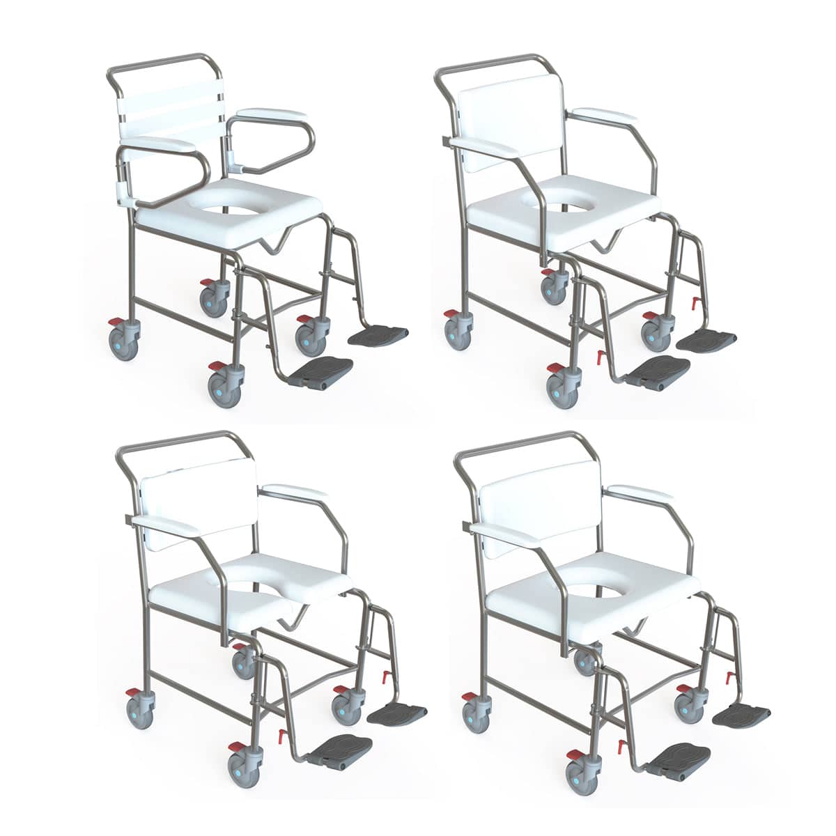 K Care Shower Commode Swing Up Arms Swing Away Foot Rests