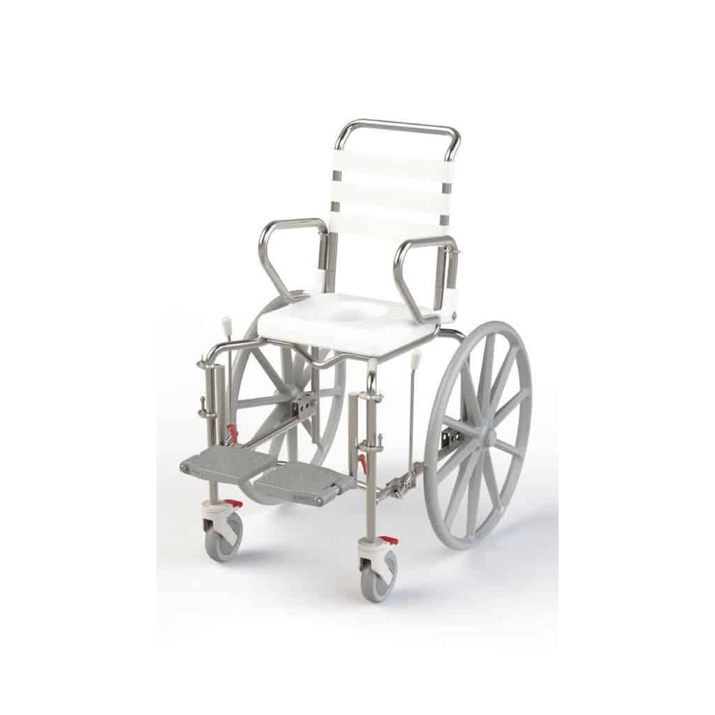 K Care Self Propel Mobile Shower Commode with Swingaway Footrest (Juvenile)