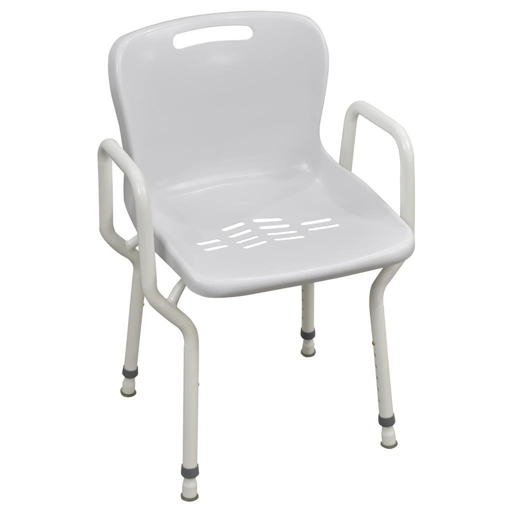 K Care Shower Chair Heavy Duty with Arms and Plastic Seat