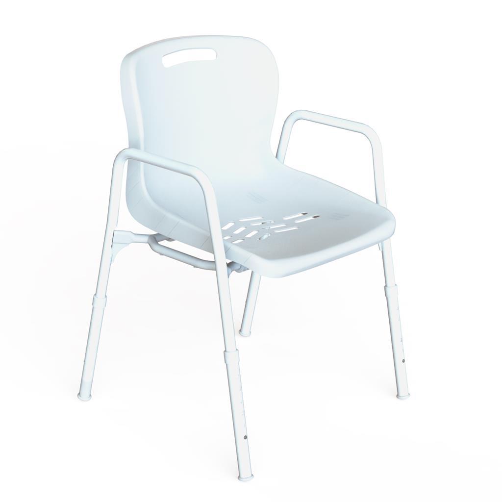 K Care Shower Chair with Arms and Plastic Seat