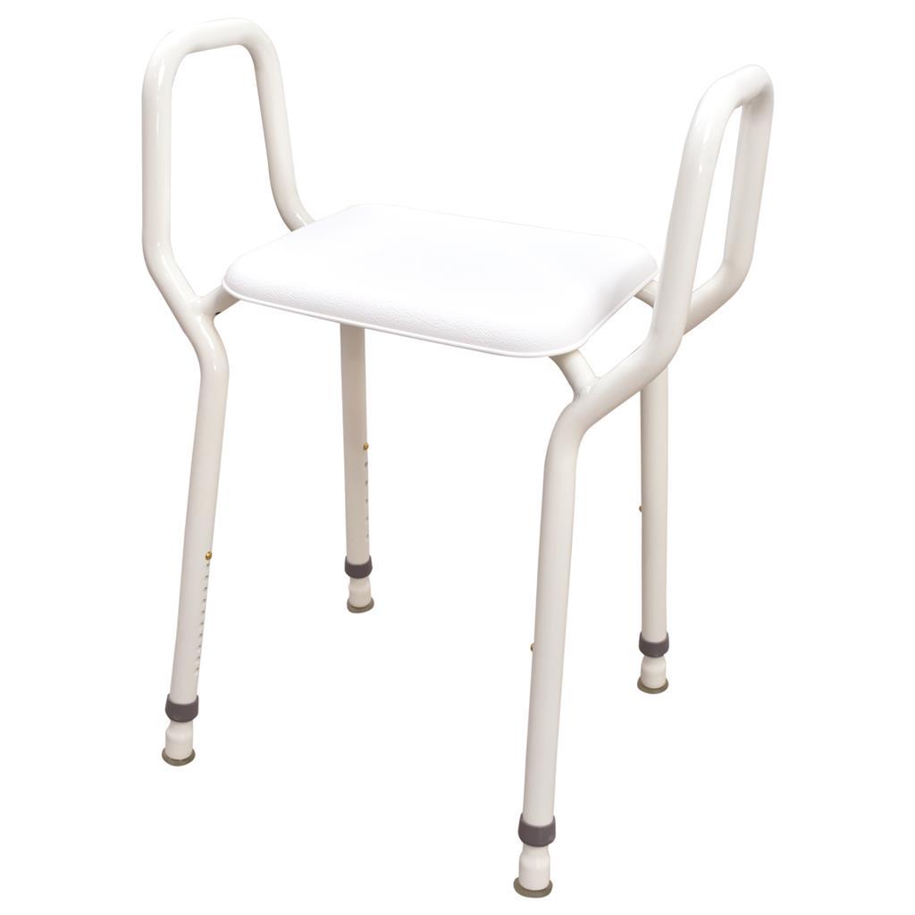 K Care Shower Stool Heavy Duty with Arms and Plastic Seat