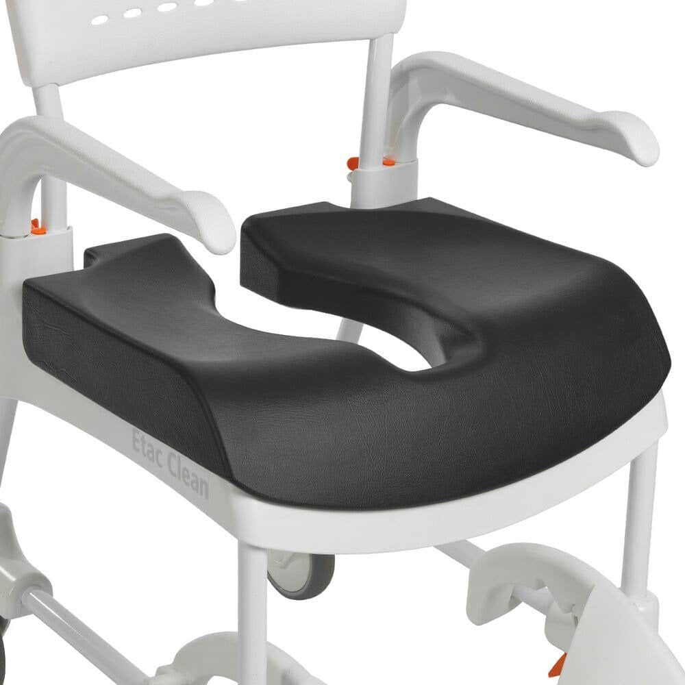 Etac Clean – Soft Comfort Seat (2 cm) – Rear opening (Black)